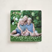 "Bright Script" - Holiday Cards in Snow by Lindsay Megahed - Front
