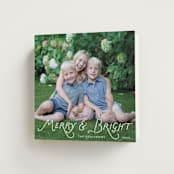 "Bright Script" - Holiday Cards in Snow by Lindsay Megahed - Folded Card