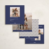 "Little Details" - Holiday Cards in Navy by Claudia Orengo - Back of Card Options