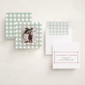 "Festive gingham plaid" - Holiday Cards in Holly Berry by Alston Foster - Assembled