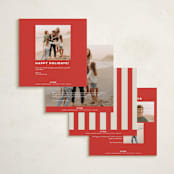 "Cabana" - Holiday Cards in Candy Cane by Morgan Kendall - Back of Card Options