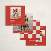 "Checkmate" - Holiday Cards in Candy Cane by Morgan Kendall - Back of Card Options