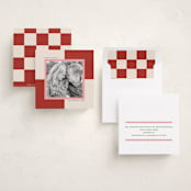 "Checkmate" - Holiday Cards in Cranberry Tart by Morgan Kendall - Assembled