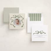 "Big Vintage Bow" - Holiday Cards in Fir by Teju Reval - Assembled