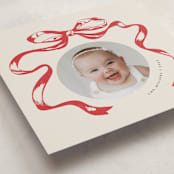 "Big Vintage Bow" - Holiday Cards in Santa Suit by Teju Reval - Detail