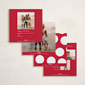 "Christmas Present" - Holiday Cards in Holly Berry by Ghazal Ali - Back of Card Options