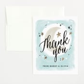 "Moonlit" - Baby Shower Thank You Cards in Sky by Alethea and Ruth - Front