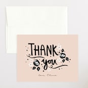 "Sugar and Spice" - Baby Shower Thank You Cards in Blush by JeAnna Casper - Front