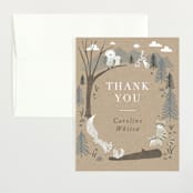 "Woodland's welcome" - Baby Shower Thank You Cards in Kraft by Jennifer Wick - Front