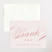 "Classique" - Baby Shower Thank You Cards in Peony by Carolyn MacLaren - Front