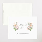 "Cascading Shower" - Baby Shower Thank You Cards in Sage by Jennifer Wick - Front