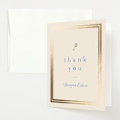 "Classic Start" - Baby Shower Thank You Cards in Powder Blue by Carolyn MacLaren - Front
