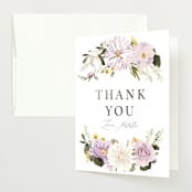 "Floral Wisp" - Baby Shower Thank You Cards in Lavender by Susan Moyal - Front