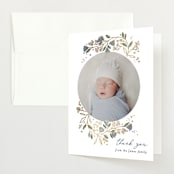 "Baby Vines" - Baby Shower Thank You Cards in Sky by Alethea and Ruth - Front