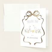 "Storybook Geese" - Baby Shower Thank You Cards in Mint by Everett Paper Goods - Front