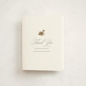 "Swan Shower" - Baby Shower Thank You Cards in Charcoal by Megan Davis - Front