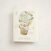 "baby balloon ride" - Baby Shower Thank You Cards in Seafoam by peetie design - Front