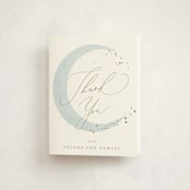 "Simple Moon" - Baby Shower Thank You Cards in Mist by Everett Paper Goods - Front