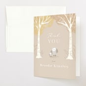 "Little owlet" - Baby Shower Thank You Cards in Almond by Jennifer Wick - Front