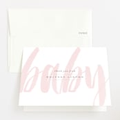 "Whisper" - Baby Shower Thank You Cards in Blush by Sara Hicks Malone - Front