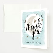 "Moonlit" - Baby Shower Thank You Cards in Sky by Alethea and Ruth - Front