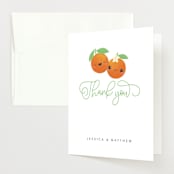 "Two Little Cute" - Baby Shower Thank You Cards in Pumpkin by Itsy Belle Studio - Front