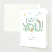 "Little pups" - Baby Shower Thank You Cards in Mint by Jennifer Wick - Front
