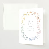 "Ethereal stars" - Baby Shower Thank You Cards in Rainbow by Jennifer Wick - Front