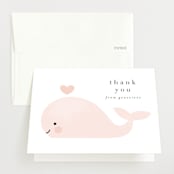 "Sea" - Baby Shower Thank You Cards in Blush by Lori Wemple - Front