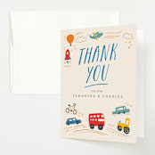 "Adventure Begins" - Baby Shower Thank You Cards in Blue Jay by Creo Study - Front