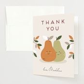 "Sweet Pair" - Baby Shower Thank You Cards in Clay by Erica Krystek - Front