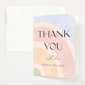 "Over the Rainbow" - Baby Shower Thank You Cards in Meadow by Pixel and Hank - Front