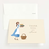 "Disney's Belle's books" - Baby Shower Thank You Cards in Hicory by Jennifer Wick - Front
