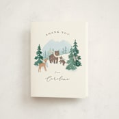 "Winter Wonderland" - Baby Shower Thank You Cards in Sky by Jennifer Wick - Front