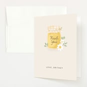 "Little Honey" - Baby Shower Thank You Cards in Greige by Itsy Belle Studio - Front