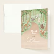 "Into the Woods" - Baby Shower Thank You Cards in Earth by Jennifer Wick - Front