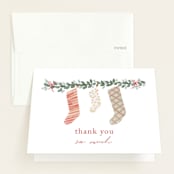 "merry little stockings" - Baby Shower Thank You Cards in Cranberry by Rebecca Durflinger - Front