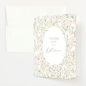 "Woodland Beginnings" - Baby Shower Thank You Cards in Watermelon by Jennifer Wick - Front