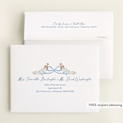 "Ribbon Garden" - Baby Shower Thank You Cards in Blueberry by Elly - FREE Recipient Addressing