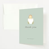 "Lil Duck" - Baby Shower Thank You Cards in Sage by Itsy Belle Studio - Front