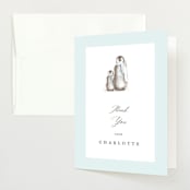 "Penguins" - Baby Shower Thank You Cards in Ice by Teju Reval - Front