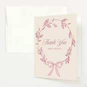 "Winnie" - Baby Shower Thank You Cards in Rose by Robert and Stella - Front