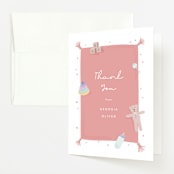 "Baby Blanket" - Baby Shower Thank You Cards in Rosy Cheeks by Carolyn MacLaren - Front