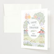"Patio Party" - Baby Shower Thank You Cards in Watermelon by Paper Sun Studio - Front