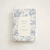 "Dreamy Toile" - Baby Shower Thank You Cards in Blueberry by Teju Reval - Front