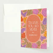 "Vintage Garden" - Baby Shower Thank You Cards in Peach by Simona Camp - Front