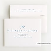 "ribbon bow drawing" - Baby Shower Thank You Cards in Dusty Blue by Cass Loh - FREE Recipient Addressing