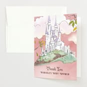 "Sleeping Beauty Storybook Forest" - Baby Shower Thank You Cards in Mint by Becky Nimoy - Front