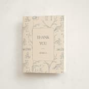 "Forest Toile" - Baby Shower Thank You Cards in Bamboo by Teju Reval - Front
