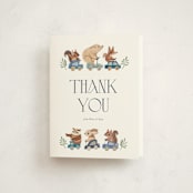 "woodland cars" - Baby Shower Thank You Cards in Navy by Vivian Yiwing - Front